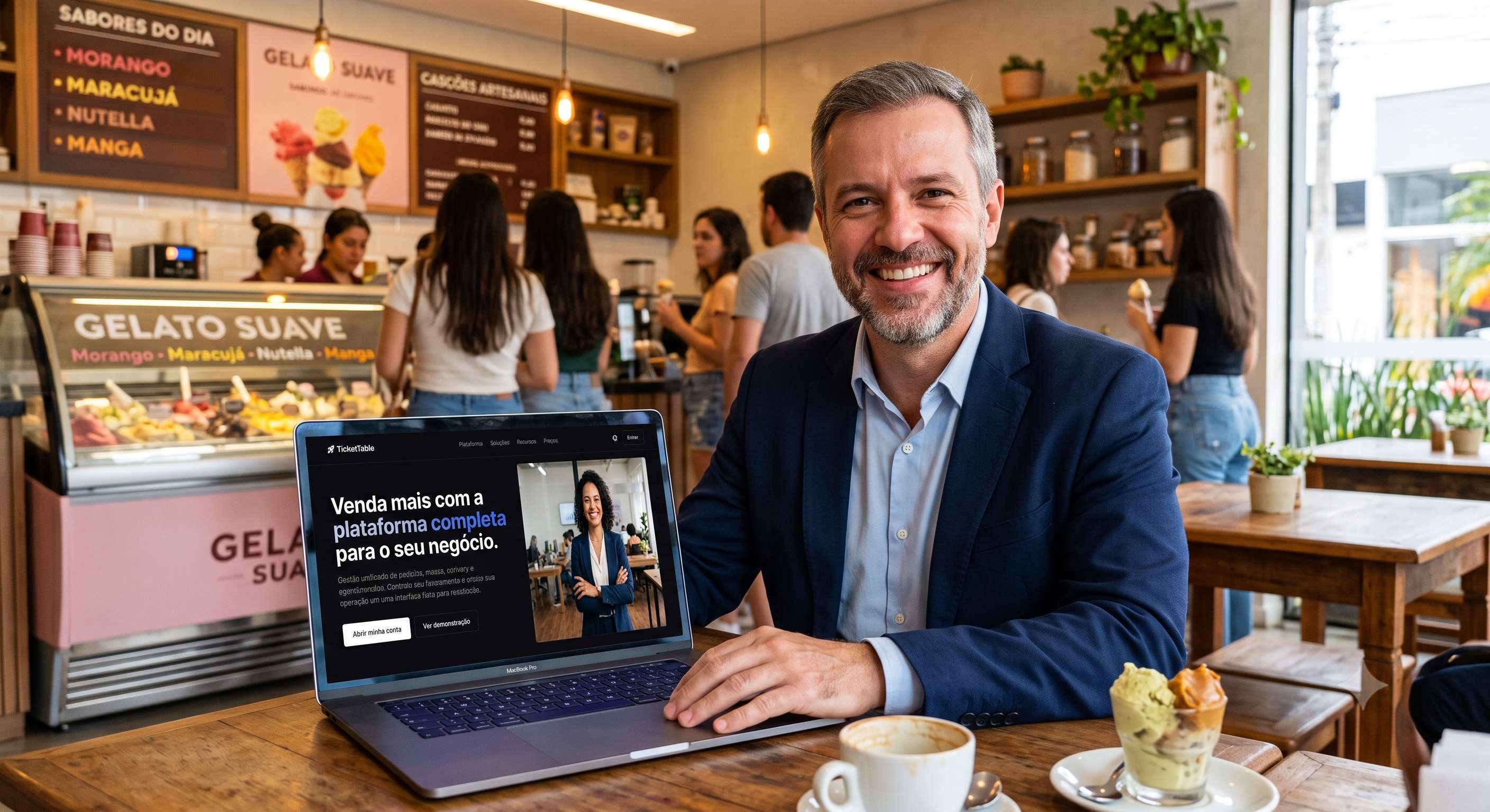 Aplicativo TicketTable em uso
